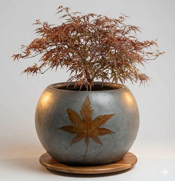 Pumpkin-shaped cement planter from Soul Planters